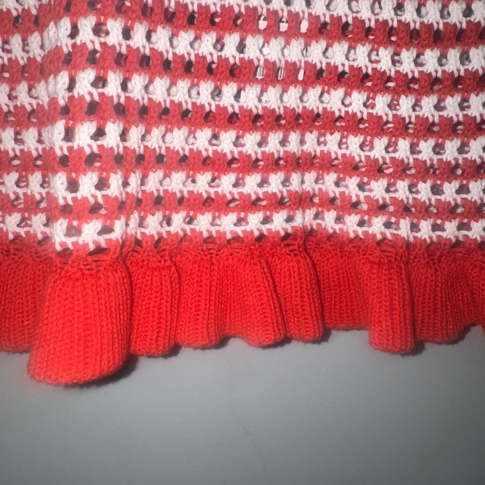 Full Tilt‎ Red White Striped Crochet Peplum Camisole Top NWT Size M - Picture 2 of 5